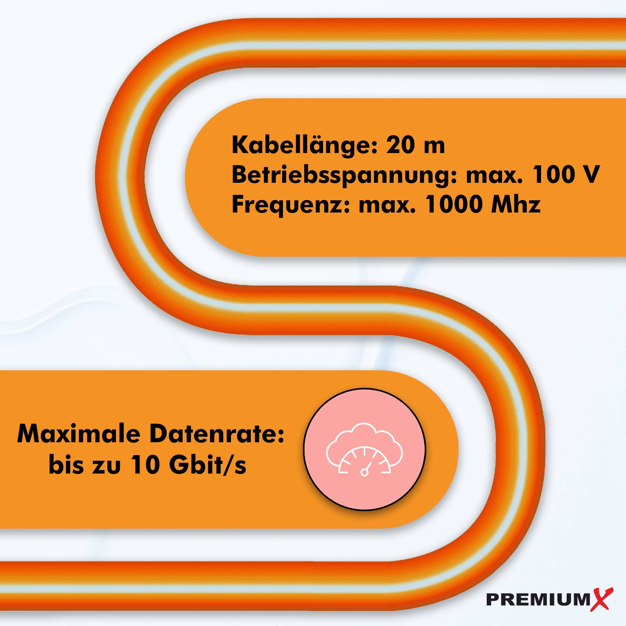 PremiumX CAT 7 Netzwerkkabel 20m LAN Kabel Simplex Kupferkabel Ethernet Datenkabel S/FTP PiMF PoE Eca Kat7 Verlegekabel Installationskabel für mühel