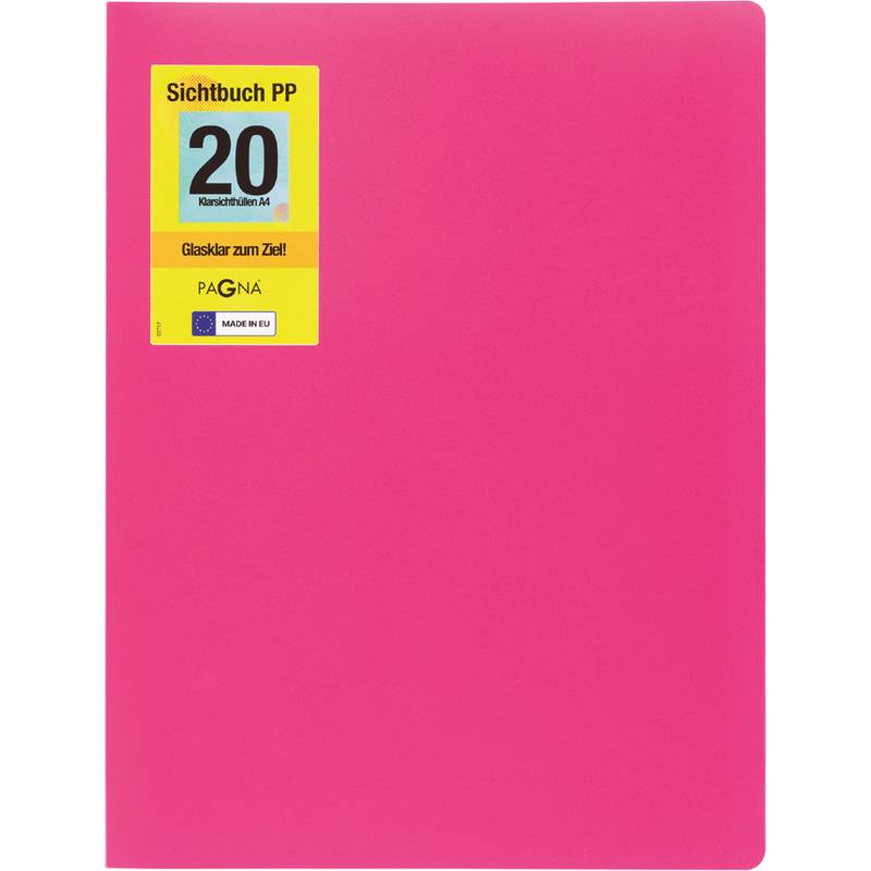 PAGNA Sichtbuch "School", DIN A4, mit 20 Hüllen, dunkelrosa