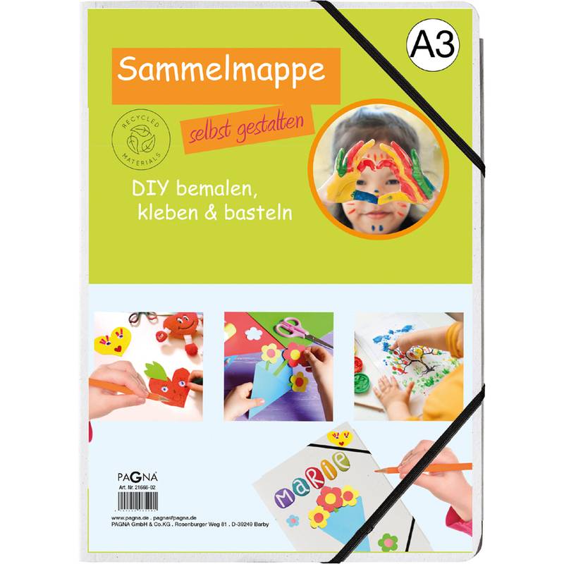 PAGNA Eckspannermappe "DIY", DIN A3, Karton, weiß