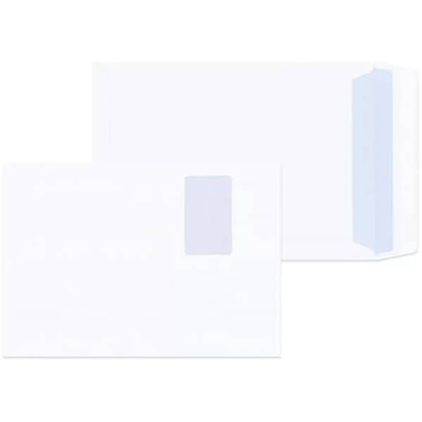 Versandtaschen C4 120g/qm haftklebend Fenster Recycling weiß VE=250 Stück