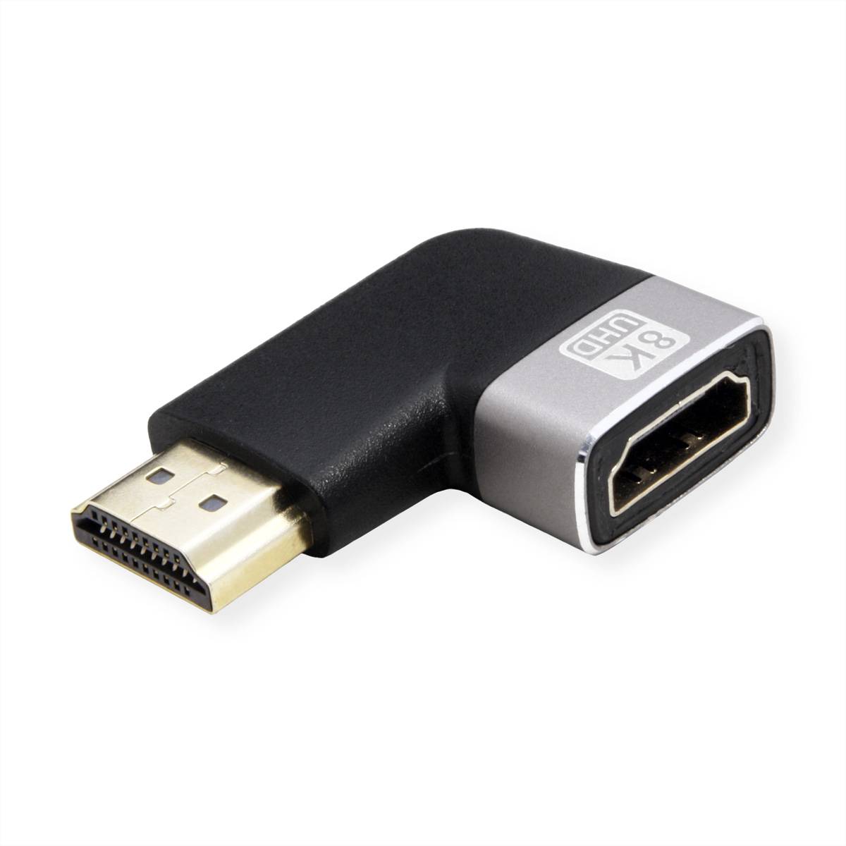 ROLINE 8K HDMI Adapter, HDMI ST/BU, 90° gewinkelt