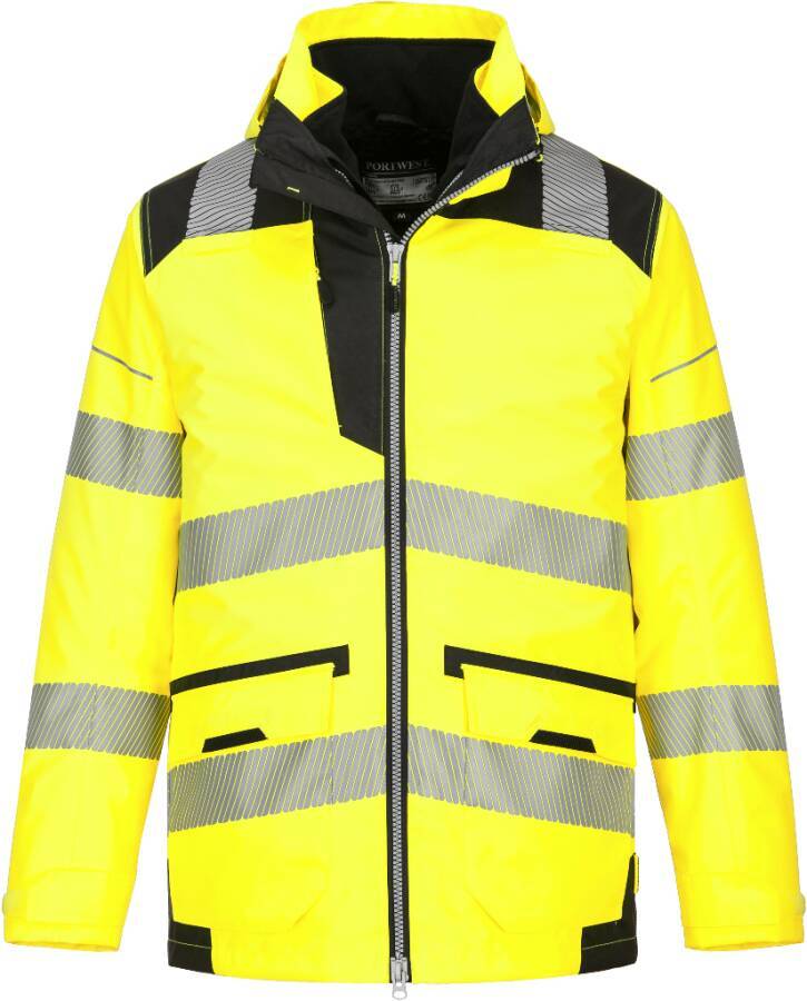 Warnschutz-Jacke 5-in-1 PW367 Klasse 3 PW367YBRL Größe L Farbe warngelb / schwarz