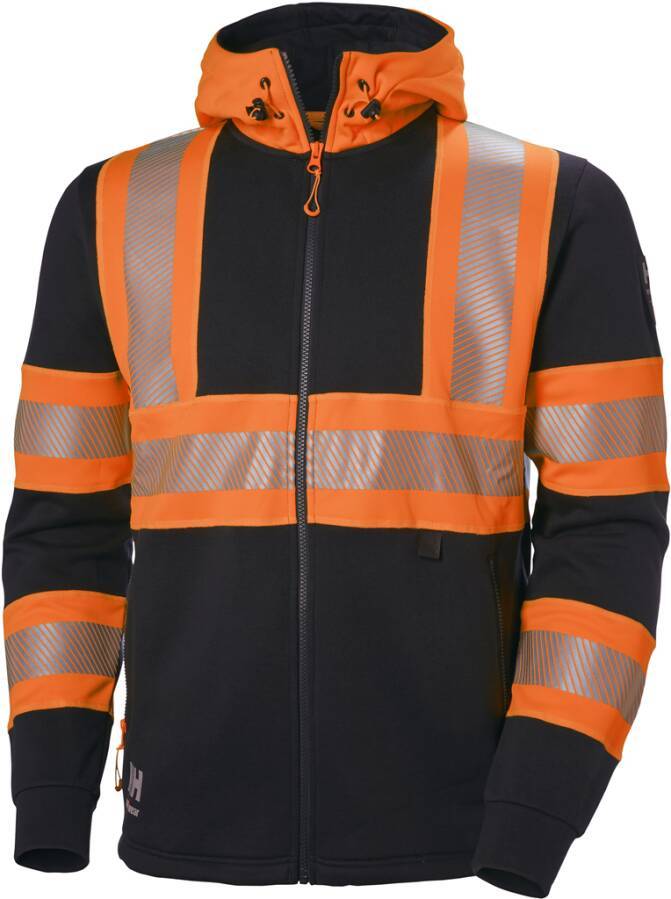 Warnschutz-Kapuzen-Sweatjacke ICU Klasse 1 79273_269-M Größe M Farbe warnorange / schwarz