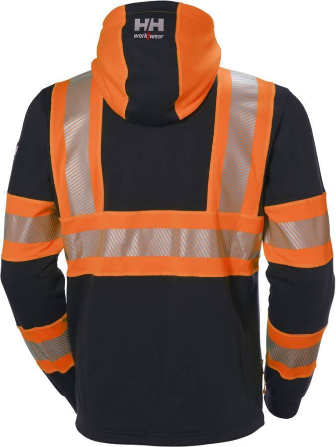Warnschutz-Kapuzen-Sweatjacke ICU Klasse 1 79273_269-M Größe M Farbe warnorange / schwarz