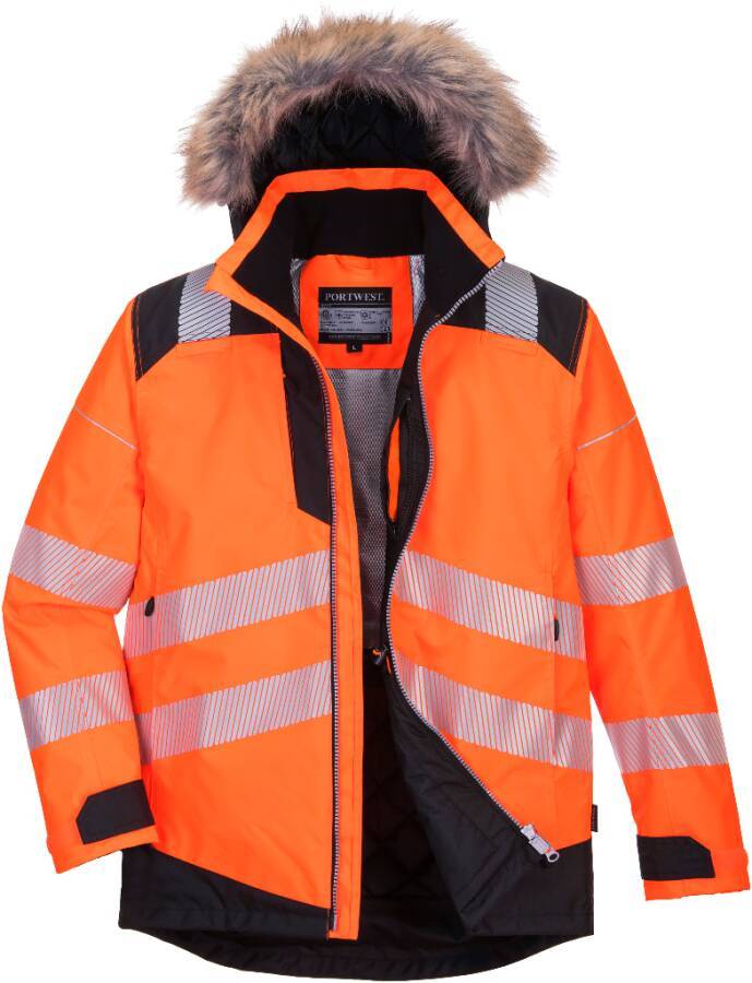 Warnschutz-Winterparka PW369 Klasse 3 PW369OBRXXL Größe XXL Farbe warnorange / schwarz