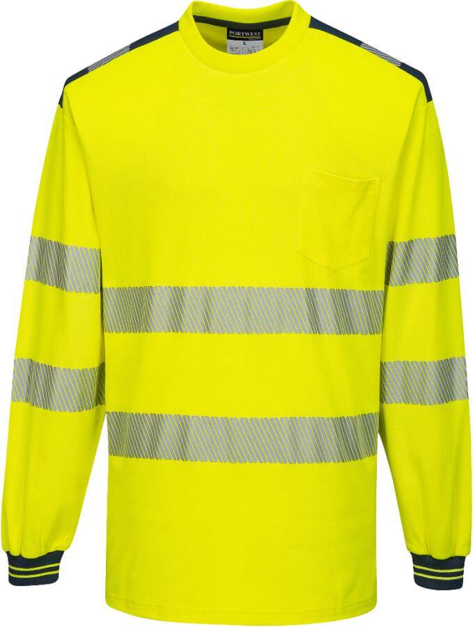 Warnschutz-T-Shirt Langarm T185 Klasse 3 T185YNRL Größe L Farbe warngelb / marine