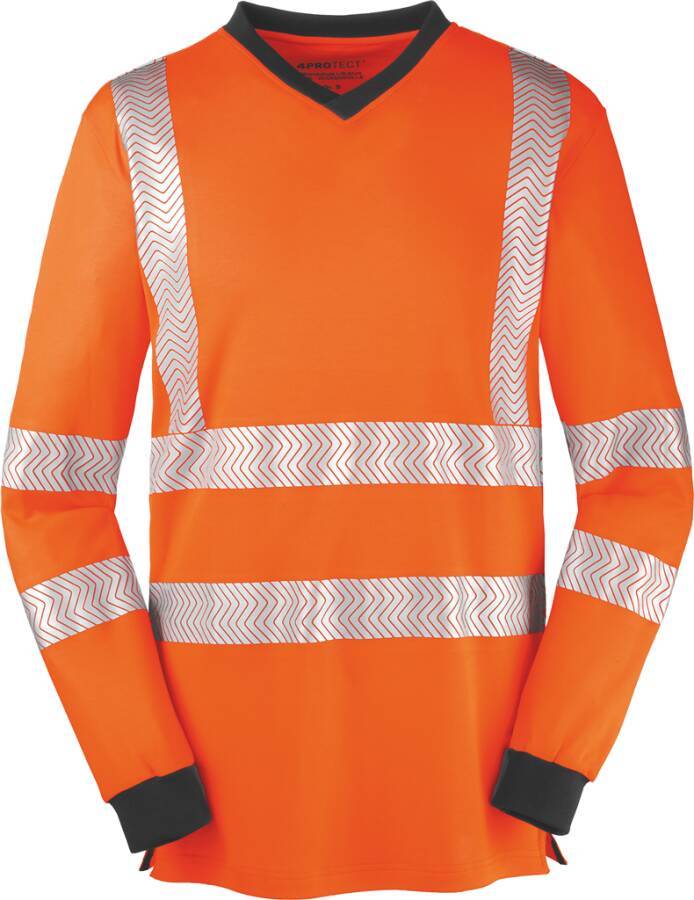 Warnschutz-Langarmshirt JACKSONVILLE Klasse 3 3436-2XL Größe XXL Farbe warnorange / grau
