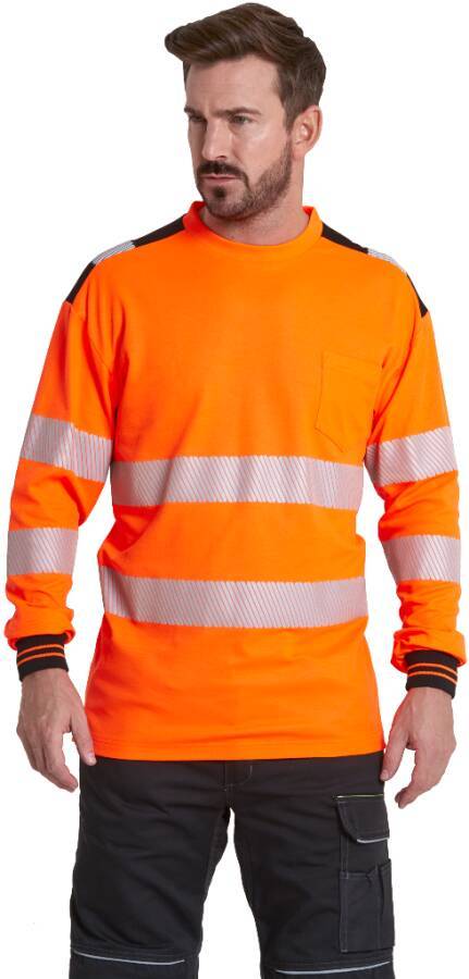 Warnschutz-T-Shirt Langarm T185 Klasse 3 T185OBRXL Größe XL Farbe warnorange / schwarz