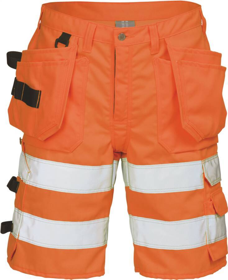Warnschutz-Handwerker-Shorts HIGH VIS 2028 PLU Klasse 1/2 100977-230-C48 Größe 48 Farbe warnorange