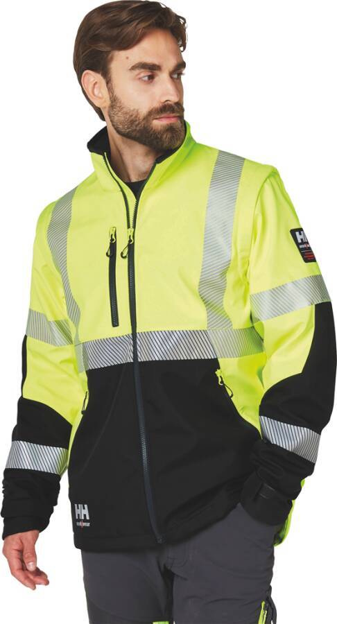 Warnschutz-Softshelljacke ICU Klasse 2/3 74272_369-L Größe L Farbe warngelb / schwarz