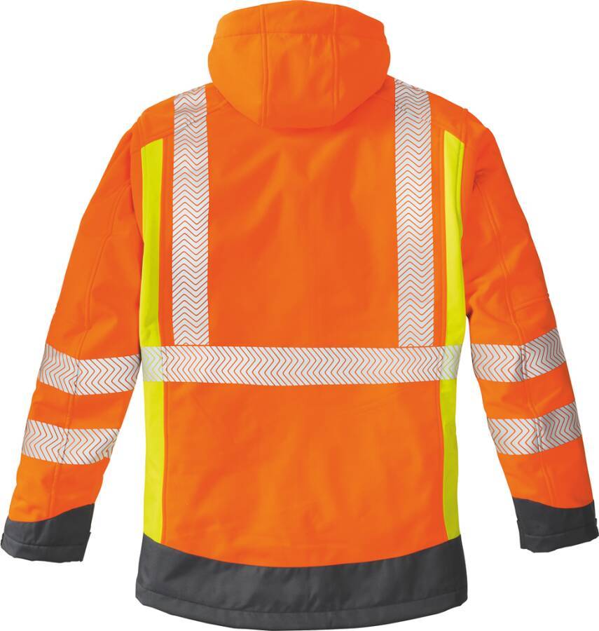 Warnschutz-Softshelljacke dreifarbig Klasse 2/3 3475-3XL Größe XXXL Farbe warngelb / warnorange / grau