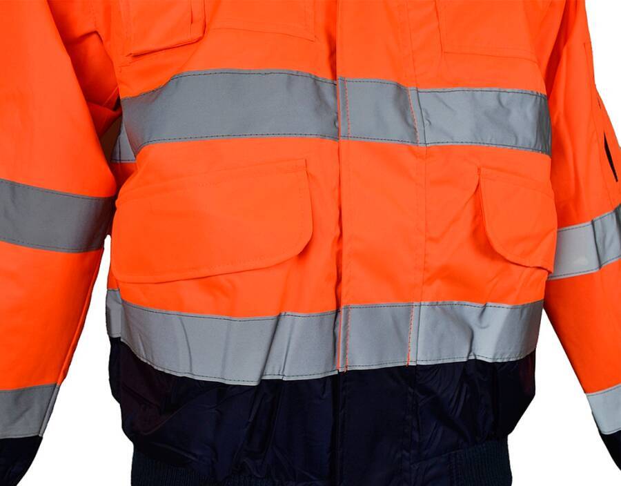 Warnschutz-Pilotenjacke 3 in 1 Klasse 3 7333714L Größe L Farbe warnorange / marine