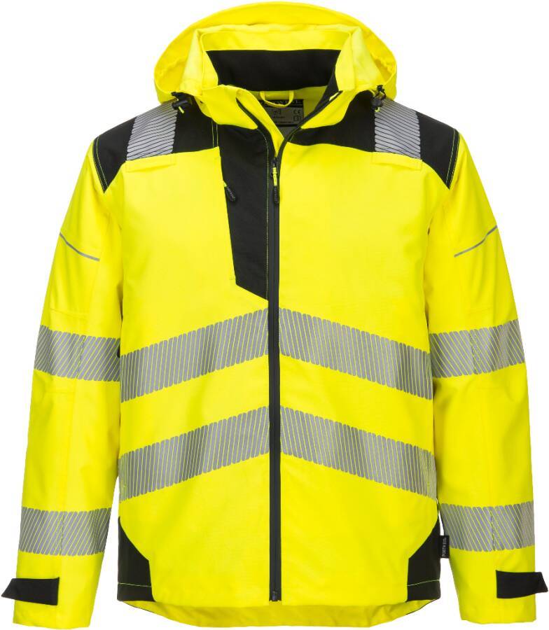 Warnschutz-Regenjacke PW360 mit Membran Klasse 3 PW360YBRL Größe L Farbe warngelb / schwarz