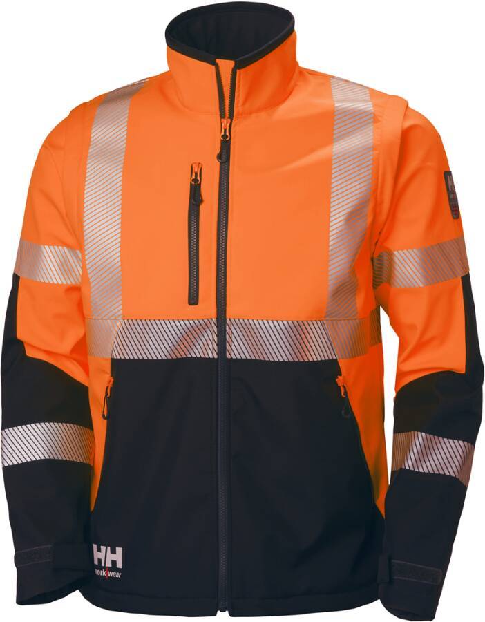 Warnschutz-Softshelljacke ICU Klasse 2/3 74272_269-L Größe L Farbe warnorange / schwarz