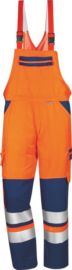 Warnschutz-Latzhose Klasse 2 733861448 Größe 48 Farbe warnorange / marine