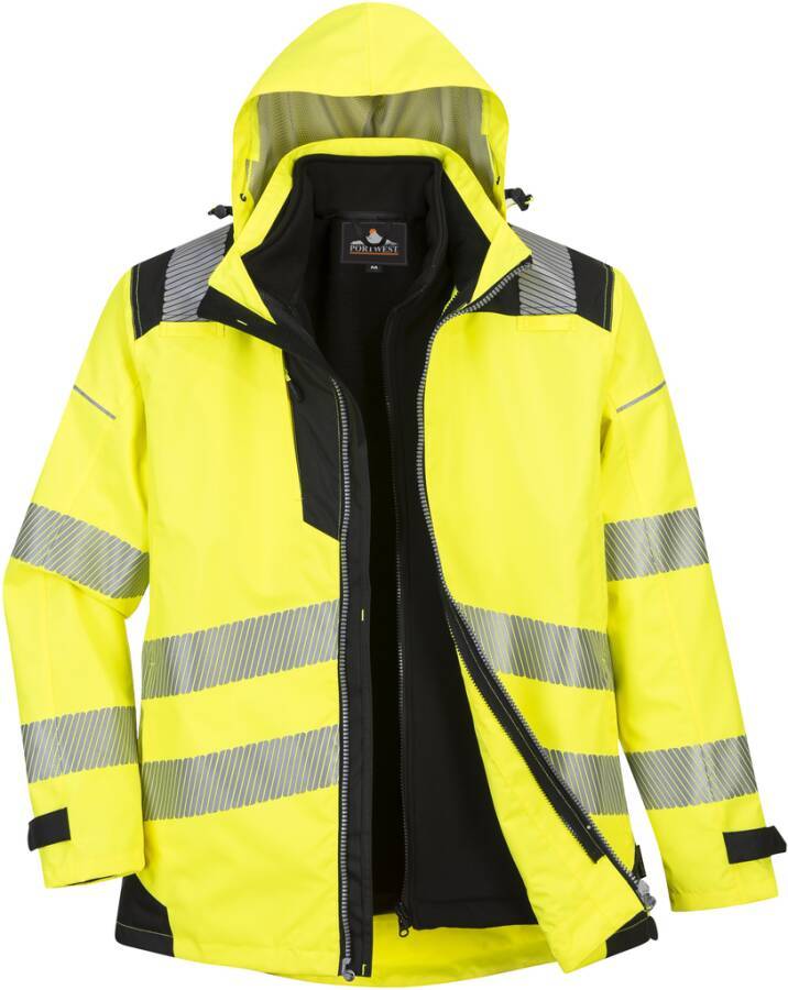 Warnschutz-Jacke 3-in-1 PW365 Klasse 3 PW365YBR2XL Größe XXL Farbe warngelb / schwarz