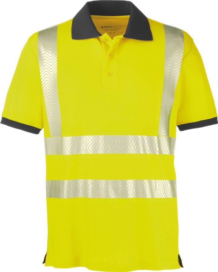 Warnschutz-Poloshirt ORLANDO Klasse 2 3434-M Größe M Farbe warngelb / grau