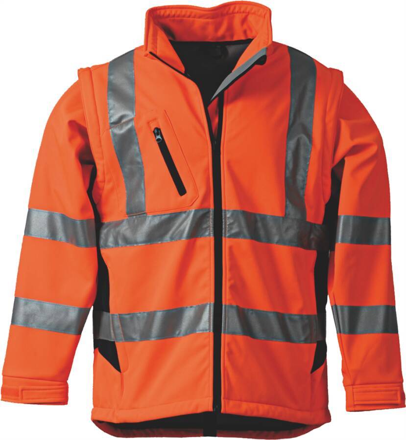Warnschutz-Softshelljacke 2 in 1 Klasse 3* 7333214L Größe L Farbe warnorange / marine