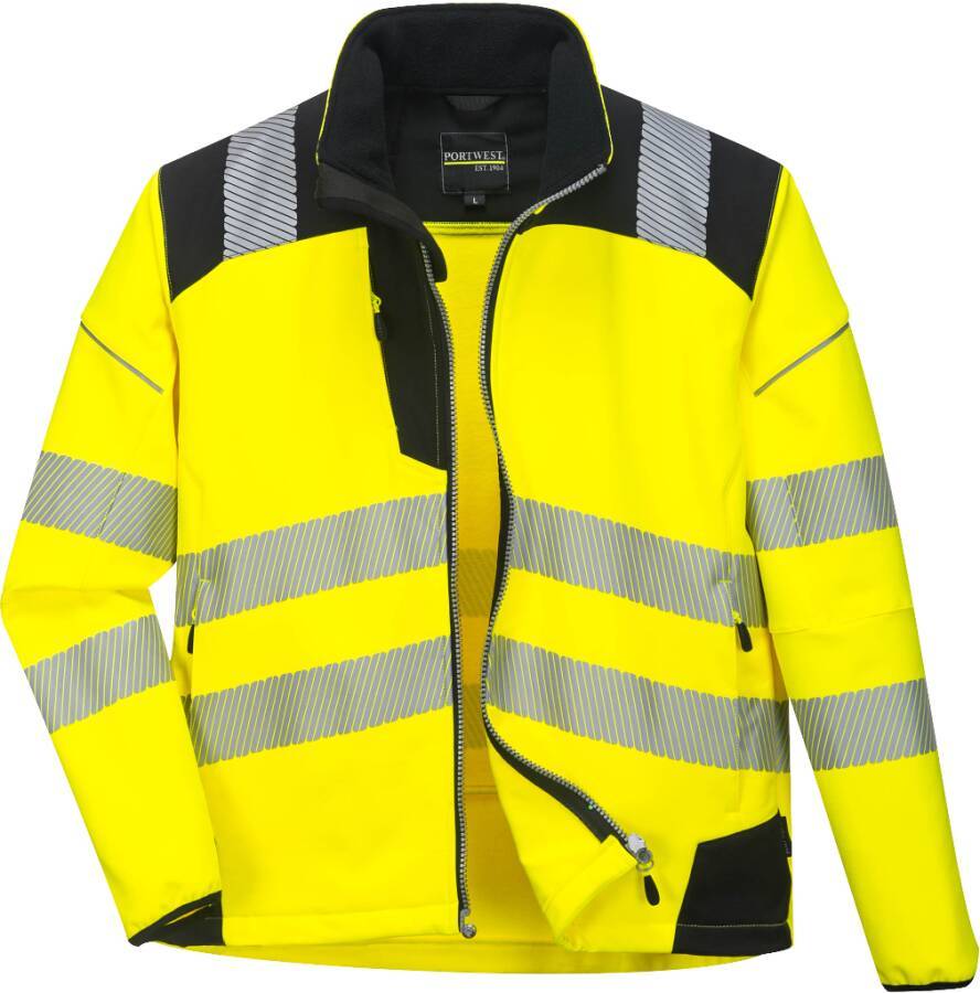 Warnschutz-Softshelljacke T402 Klasse 2/3 T402YBRXXL Größe XXL Farbe warngelb / schwarz