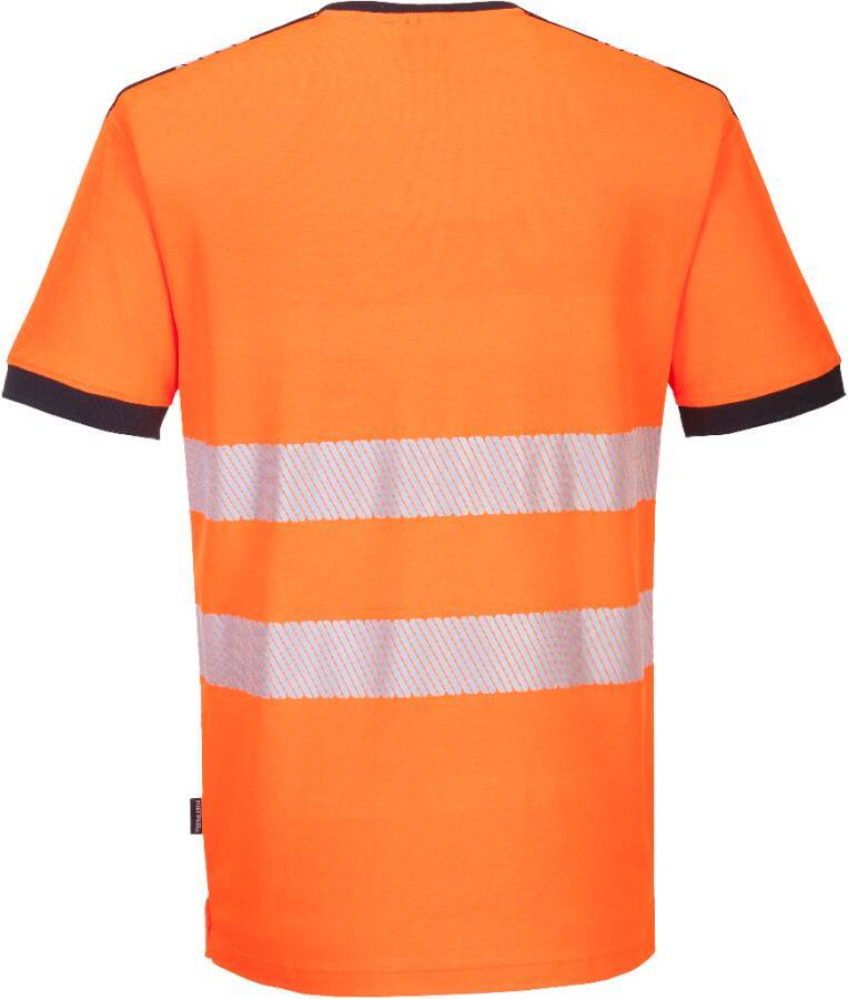 Warnschutz-T-Shirt V-Ausschnitt PW310 Klasse 2 PW310OBRM Größe M Farbe warnorange / schwarz