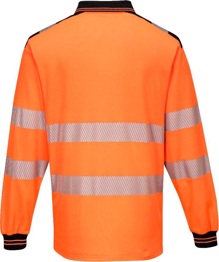 Warnschutz-Polo-Shirt Langarm T184 Klasse 3 T184OBRXXL Größe XXL Farbe warnorange / schwarz