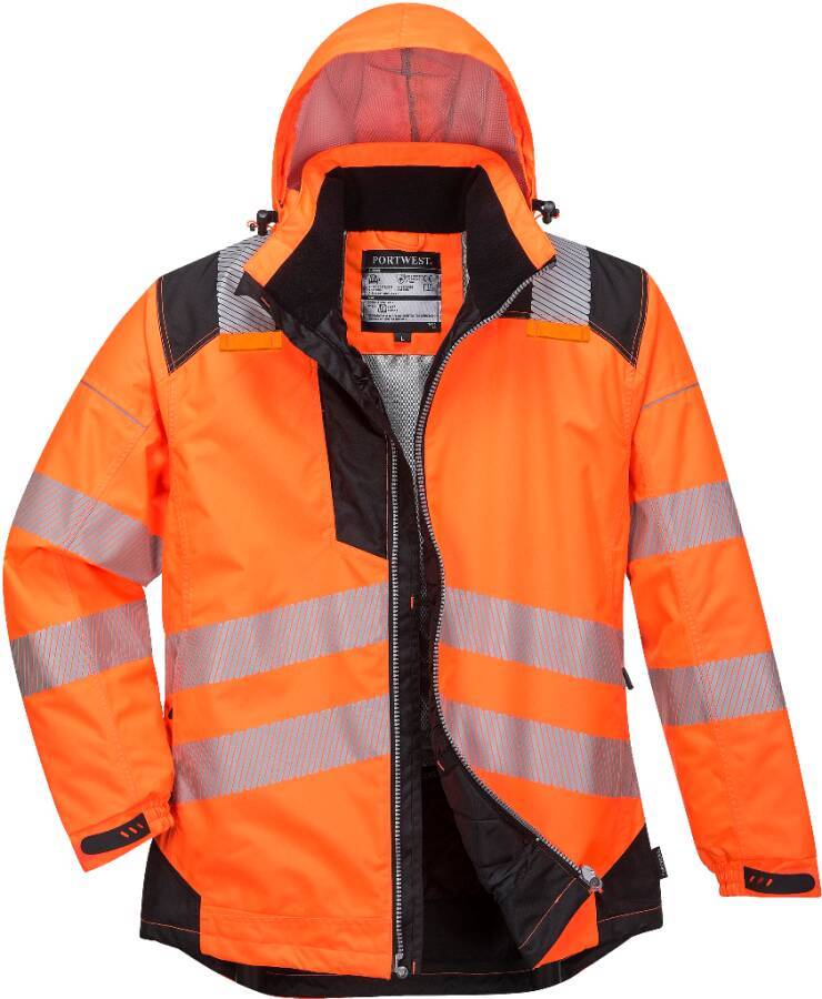 Warnschutz-Winter-/Regenjacke T400 Klasse 3 T400OBRL Größe L Farbe warnorange / schwarz