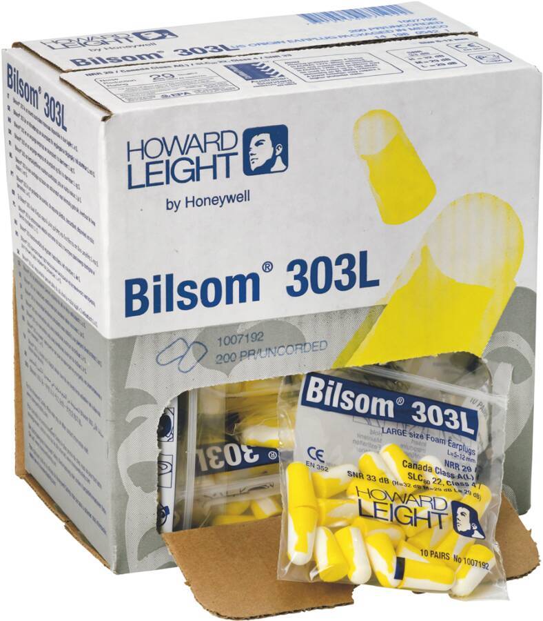 Gehörschutzstöpsel Bilsom 303 1007193 Größe S Inhalt Karton mit 20 Pack a 10 Paar (200 Paar)