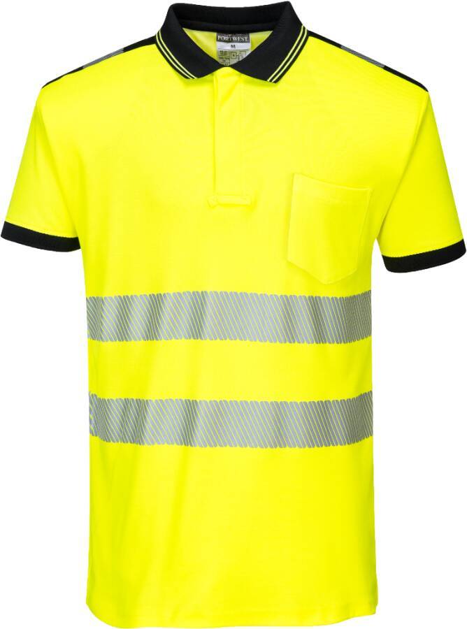 Warnschutz-Polo-Shirt T180 Klasse 2 T180YBRL Größe L Farbe warngelb / schwarz