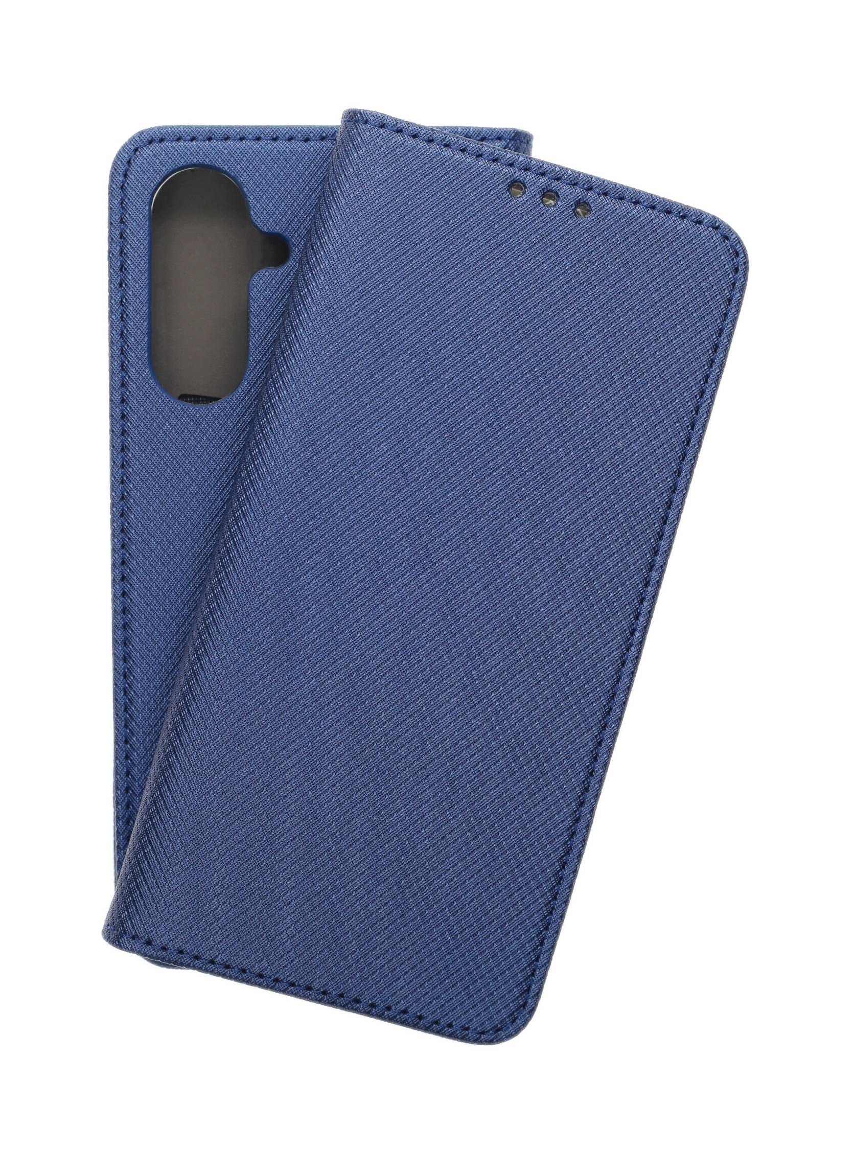 JAMCOVER Bookcase Texture Marineblau für Samsung Galaxy A36 5G - Handytasche mit Kartenfach und Standfunktion
