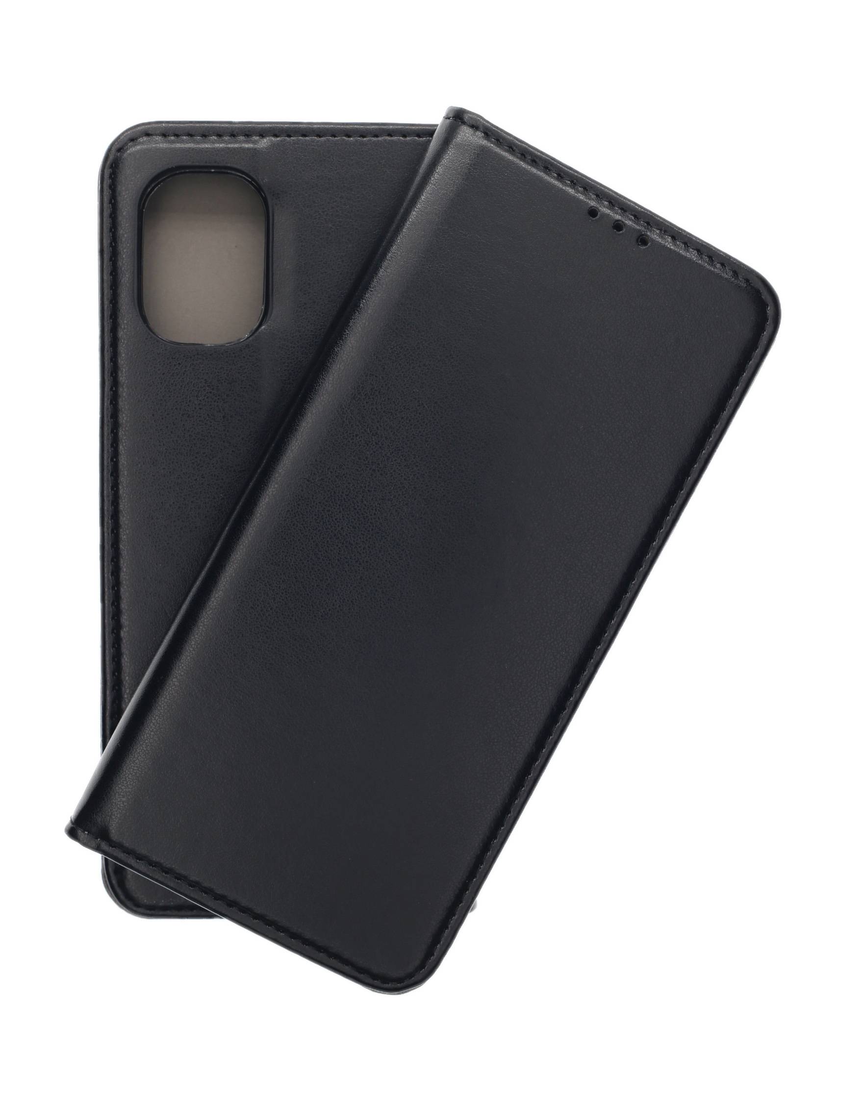 JAMCOVER Bookcase Smooth & Safe Schwarz für Motorola moto g55 5G - Handytasche mit Kartenfach und Standfunktion