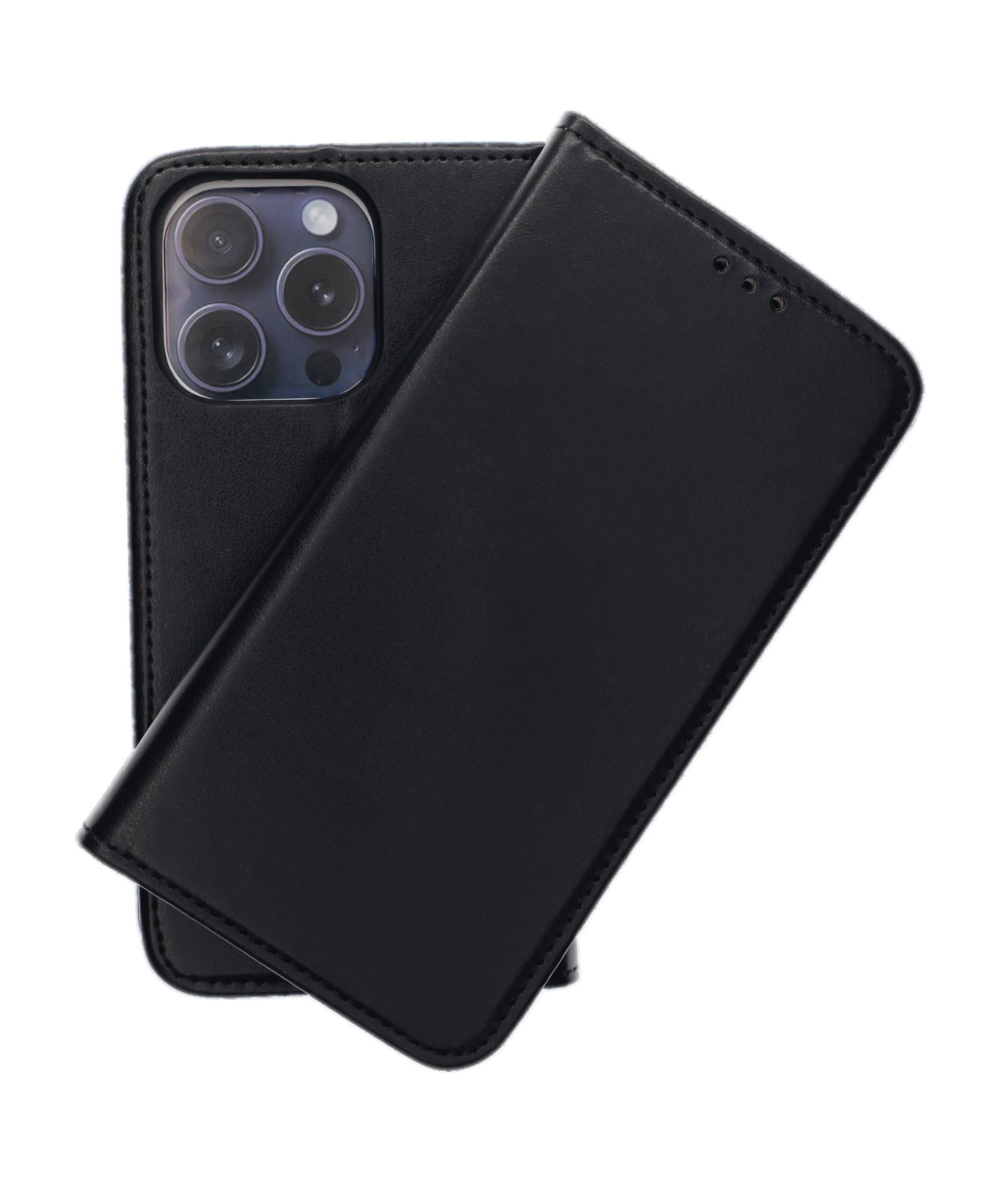 JAMCOVER Bookcase Smooth & Safe Schwarz für Apple iPhone 16 Pro - Handytasche mit Kartenfach und Standfunktion