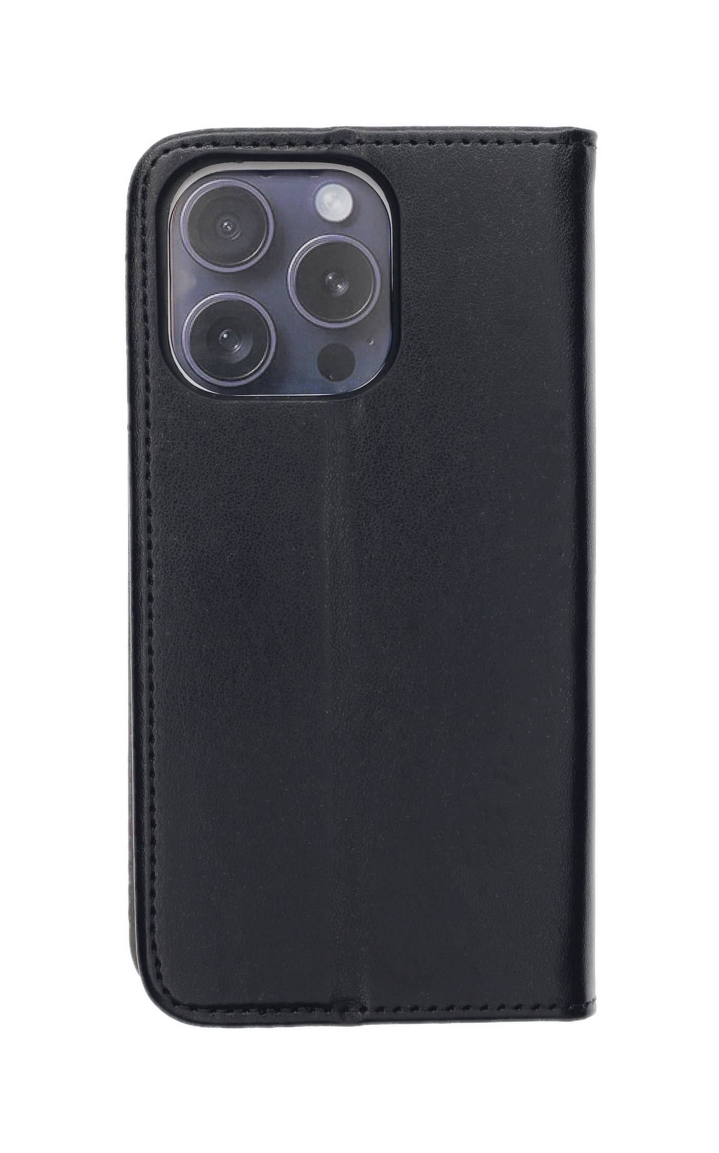 JAMCOVER Bookcase Smooth & Safe Schwarz für Apple iPhone 16 Pro - Handytasche mit Kartenfach und Standfunktion