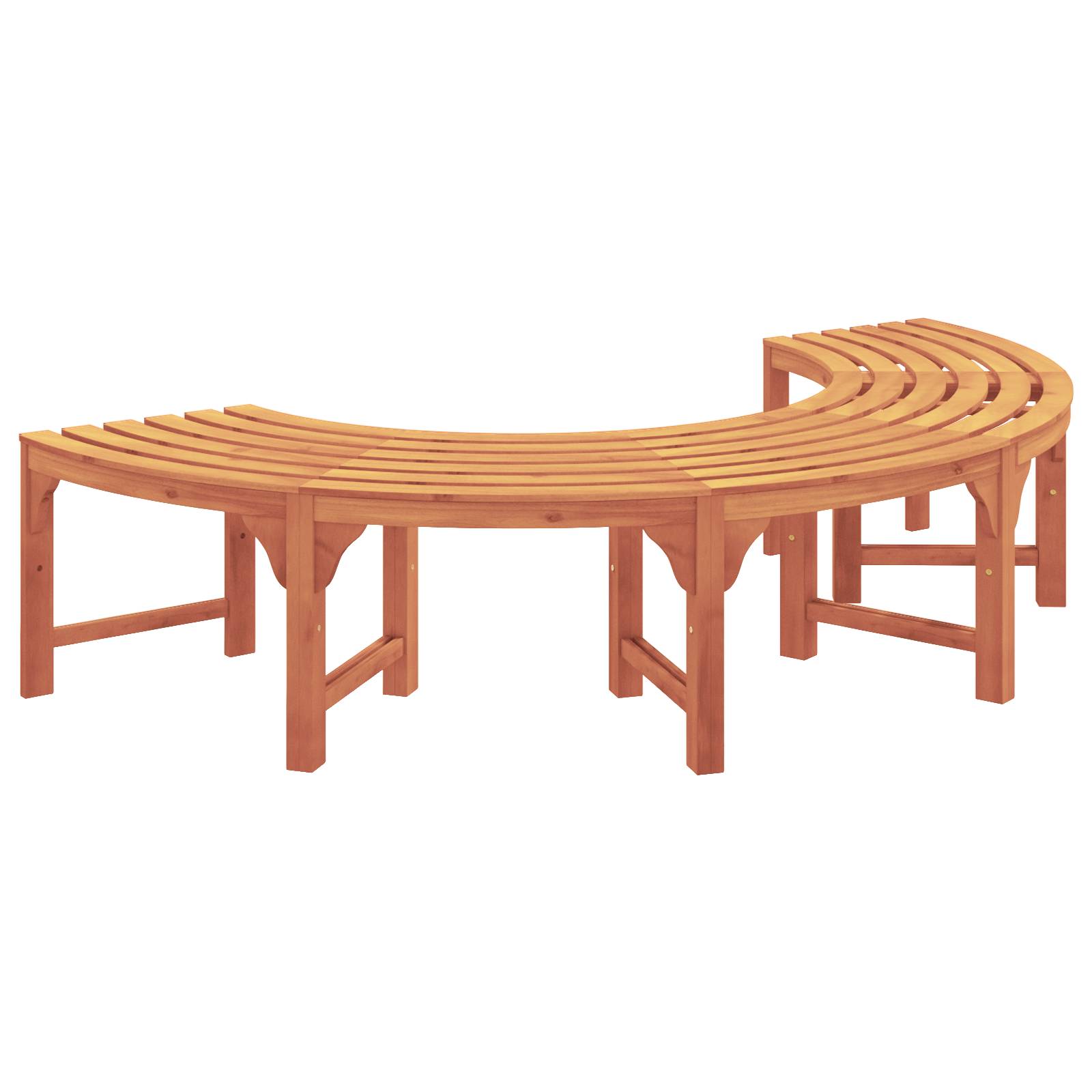 vidaXL Baumbank Halbrund 200 cm Massivholz Eukalyptus