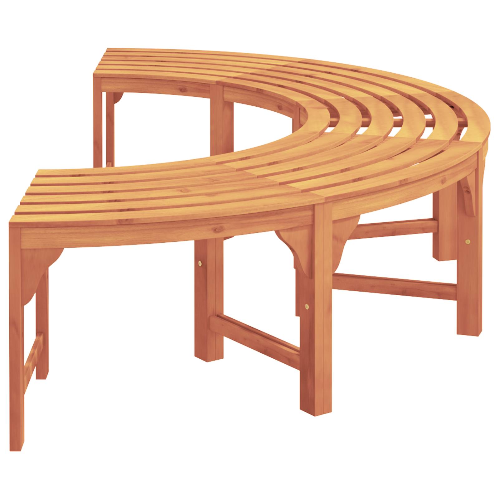 vidaXL Baumbank Halbrund 200 cm Massivholz Eukalyptus