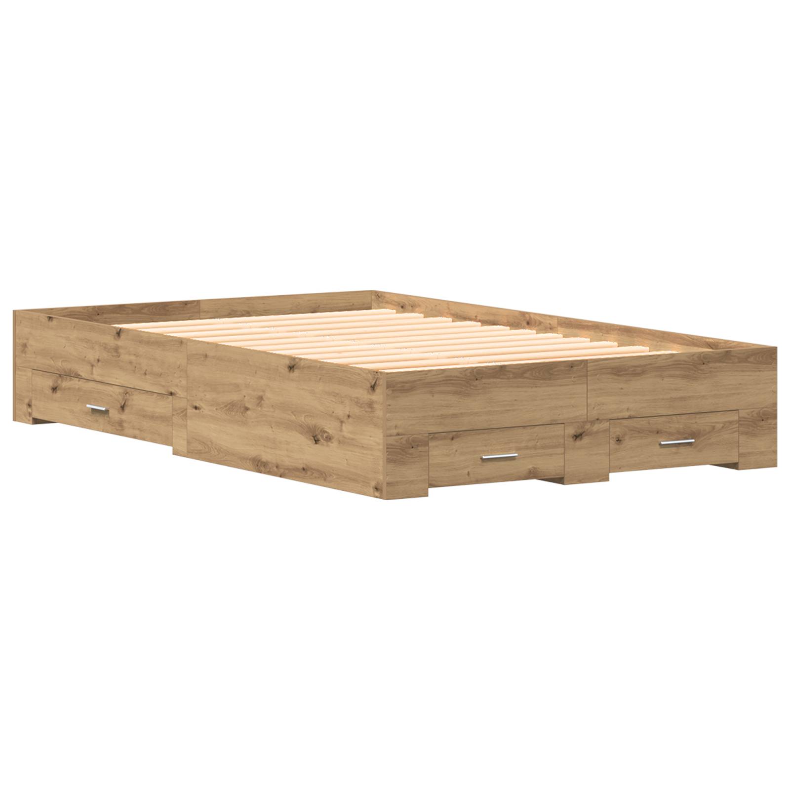 vidaXL Bett mit Schubladen Artisan Eiche 120x190 cm Holzwerkstoff