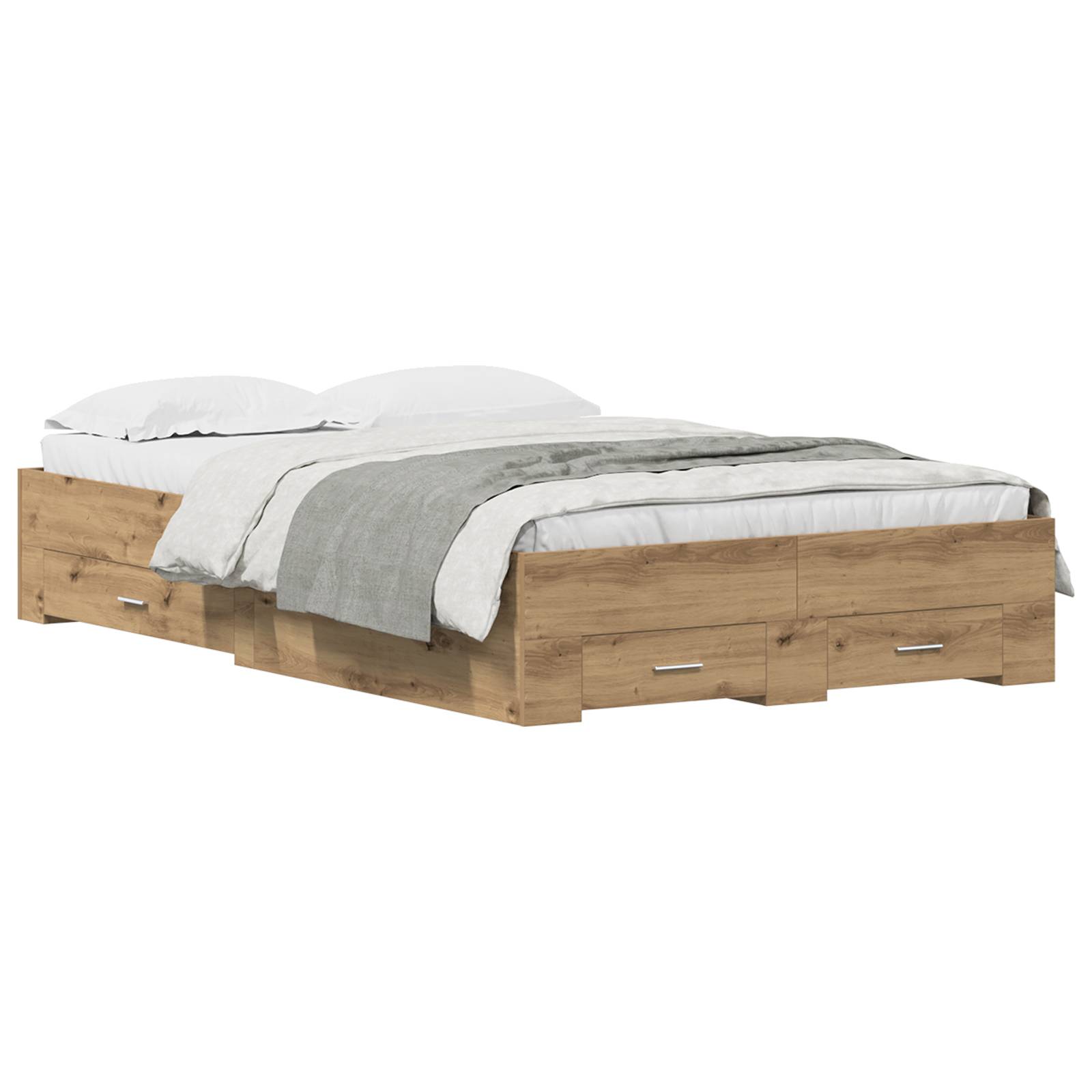 vidaXL Bett mit Schubladen Artisan Eiche 120x190 cm Holzwerkstoff