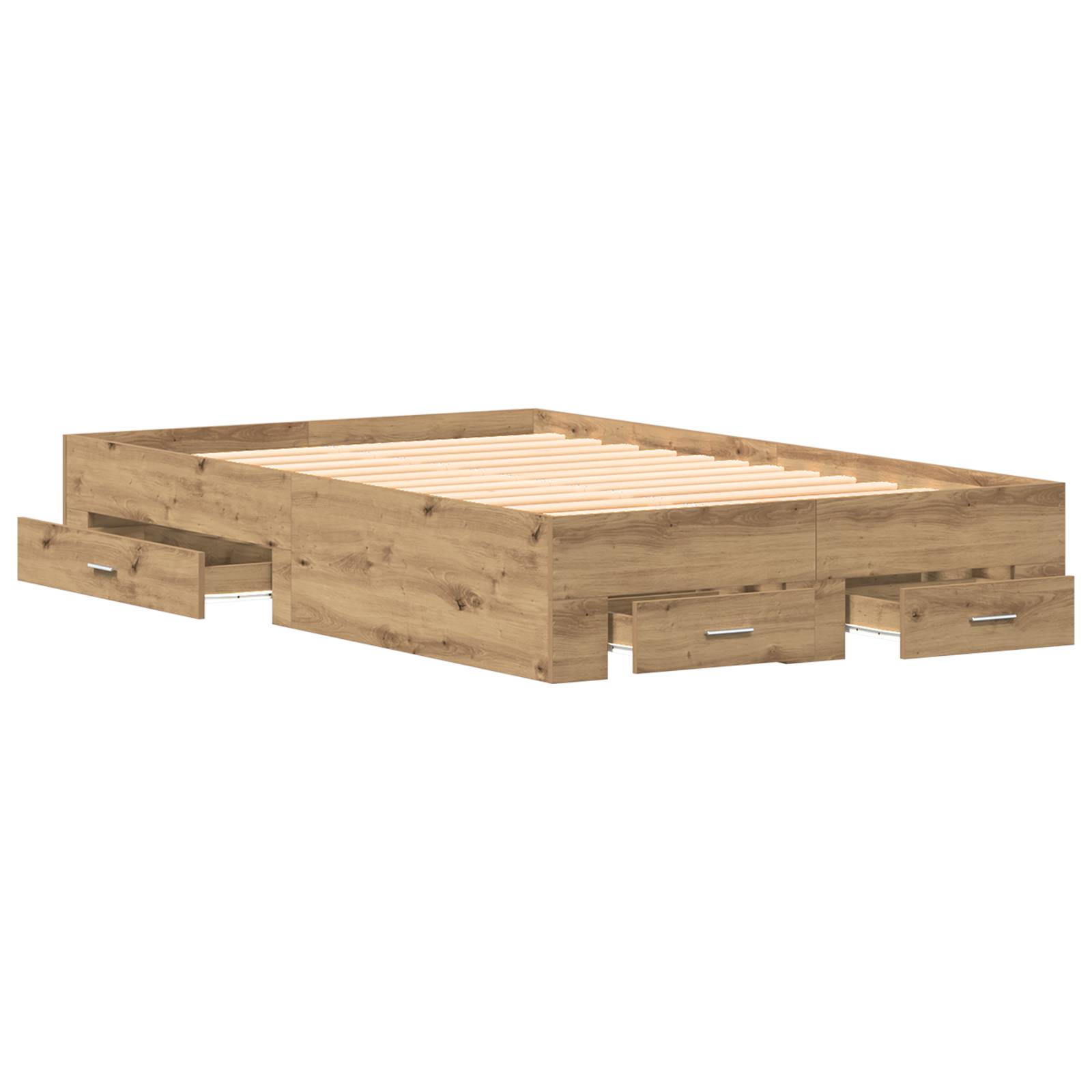 vidaXL Bett mit Schubladen Artisan Eiche 120x190 cm Holzwerkstoff