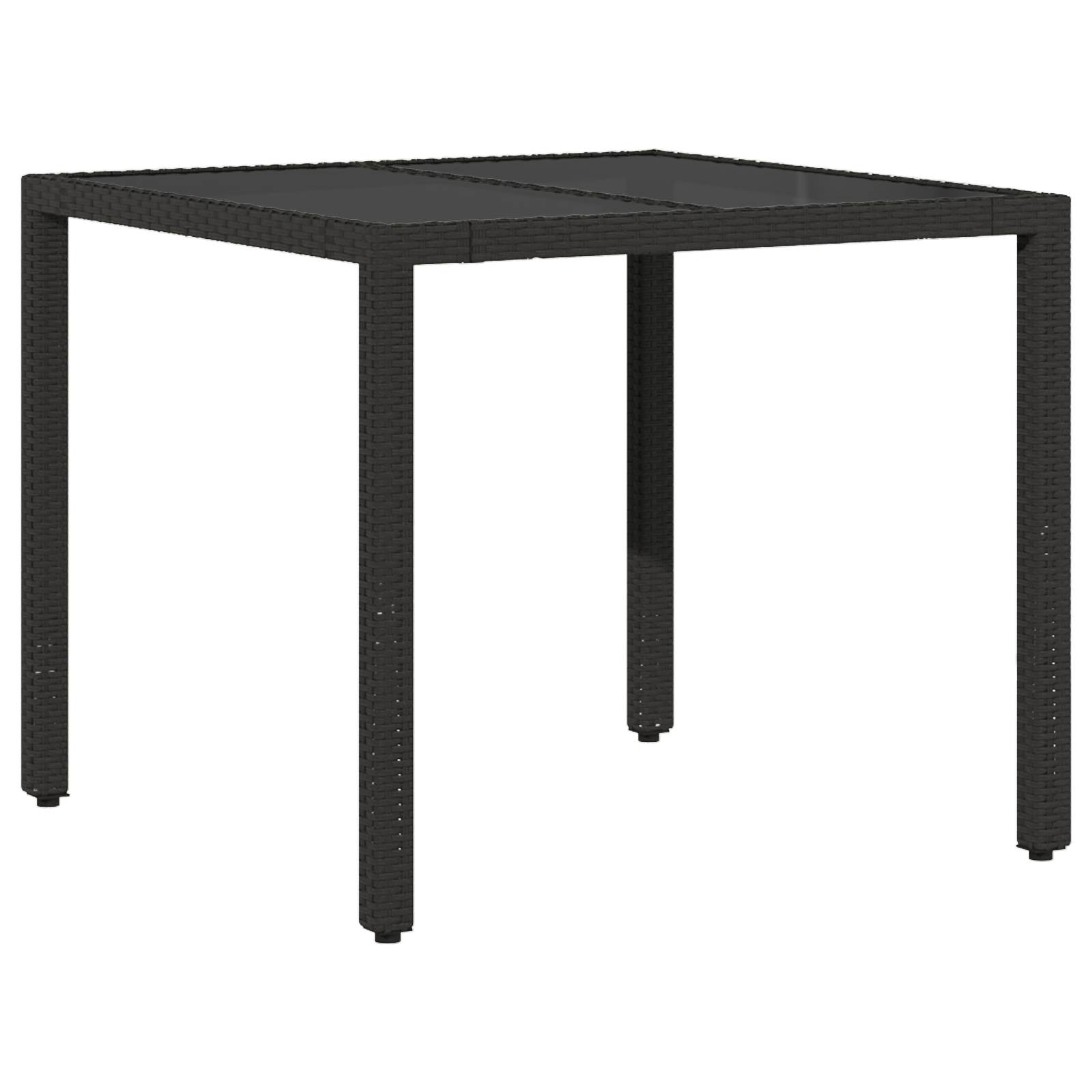 vidaXL 5-tlg. Garten-Essgruppe mit Kissen Schwarz Poly Rattan