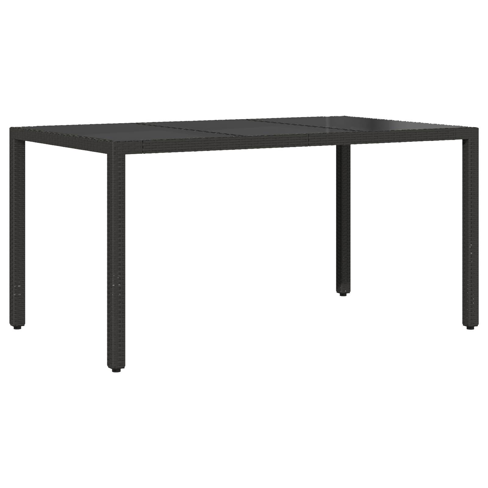 vidaXL 7-tlg. Garten-Essgruppe mit Kissen Schwarz Poly Rattan