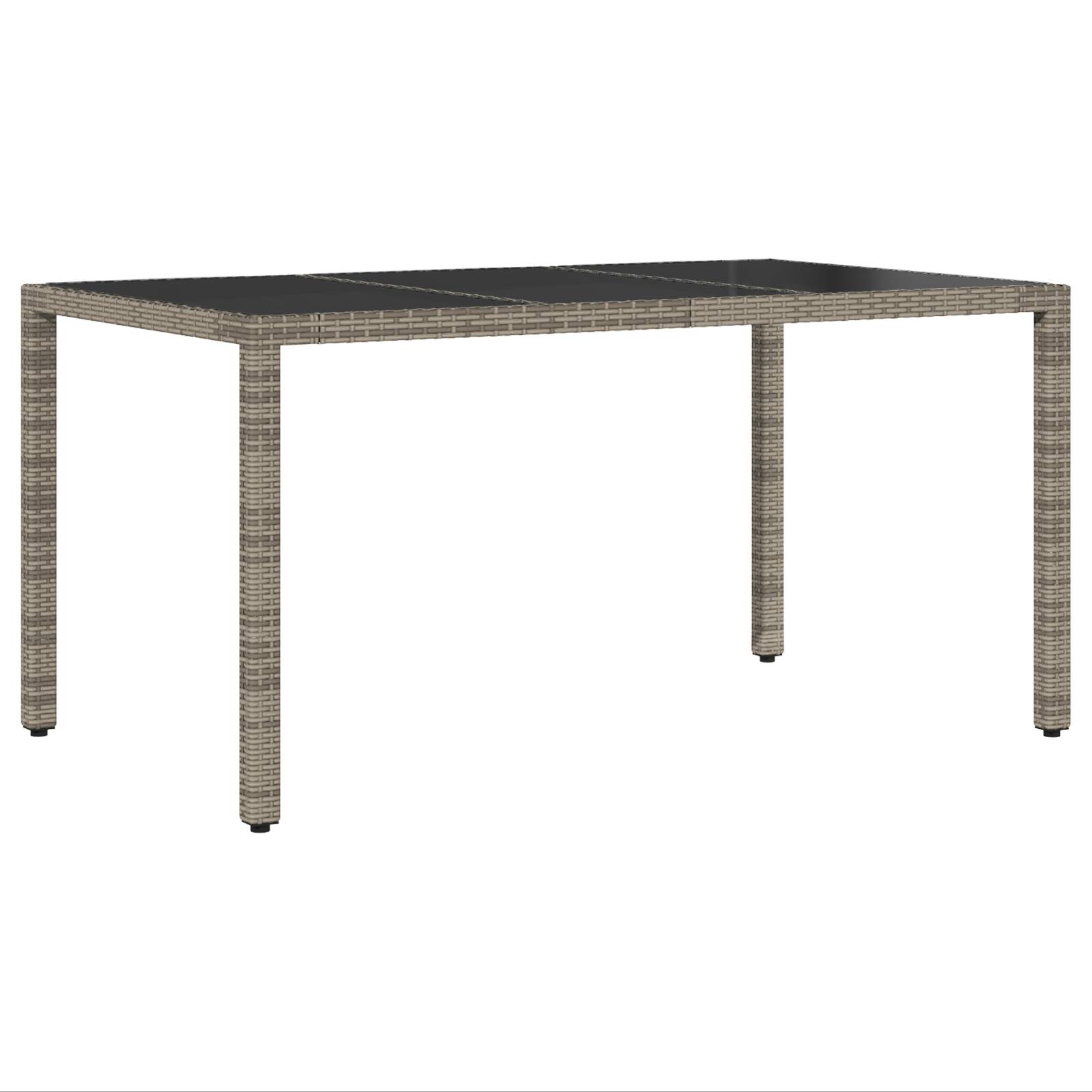 vidaXL 7-tlg. Garten-Essgruppe mit Kissen Grau Poly Rattan