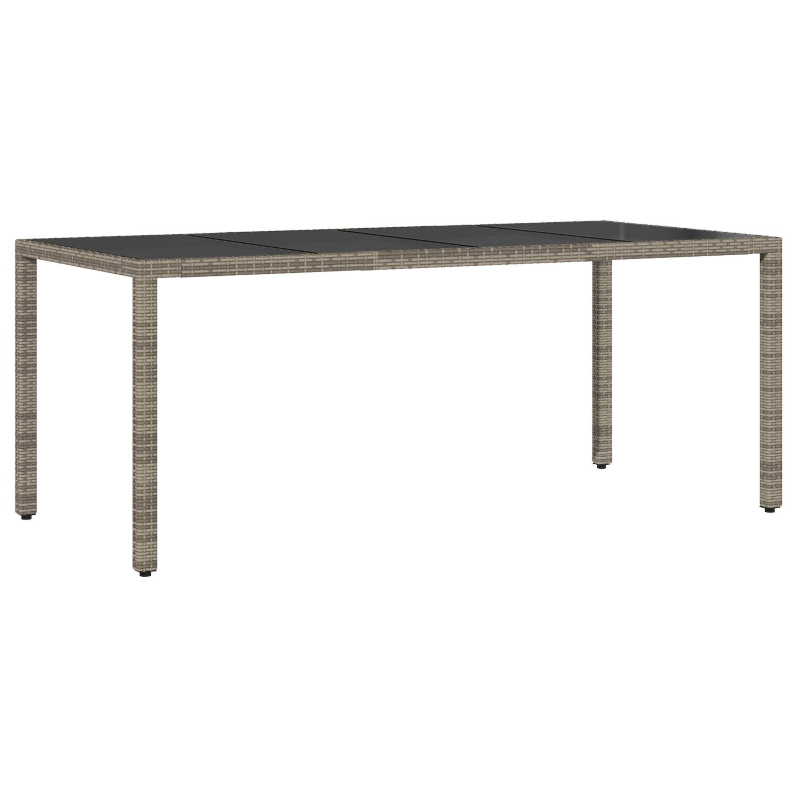 vidaXL 7-tlg. Garten-Essgruppe mit Kissen Grau Poly Rattan