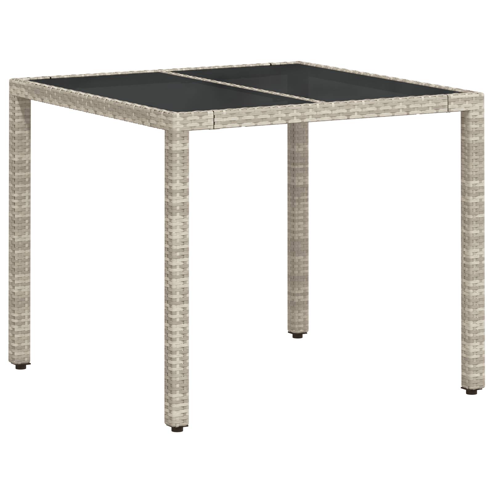 vidaXL 5-tlg. Garten-Essgruppe mit Kissen Hellgrau Poly Rattan
