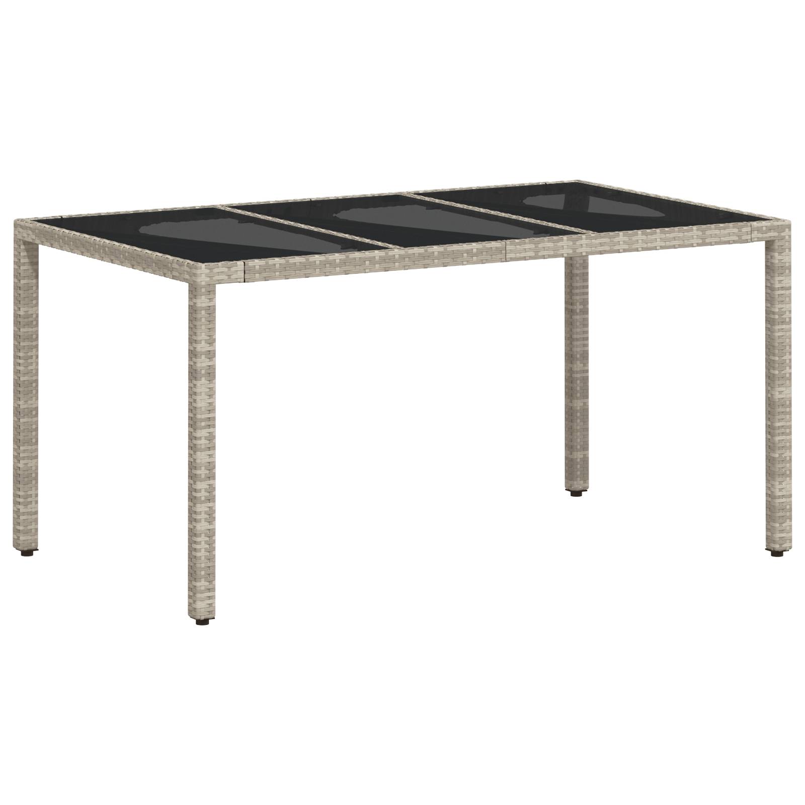 vidaXL 5-tlg. Garten-Essgruppe mit Kissen Hellgrau Poly Rattan