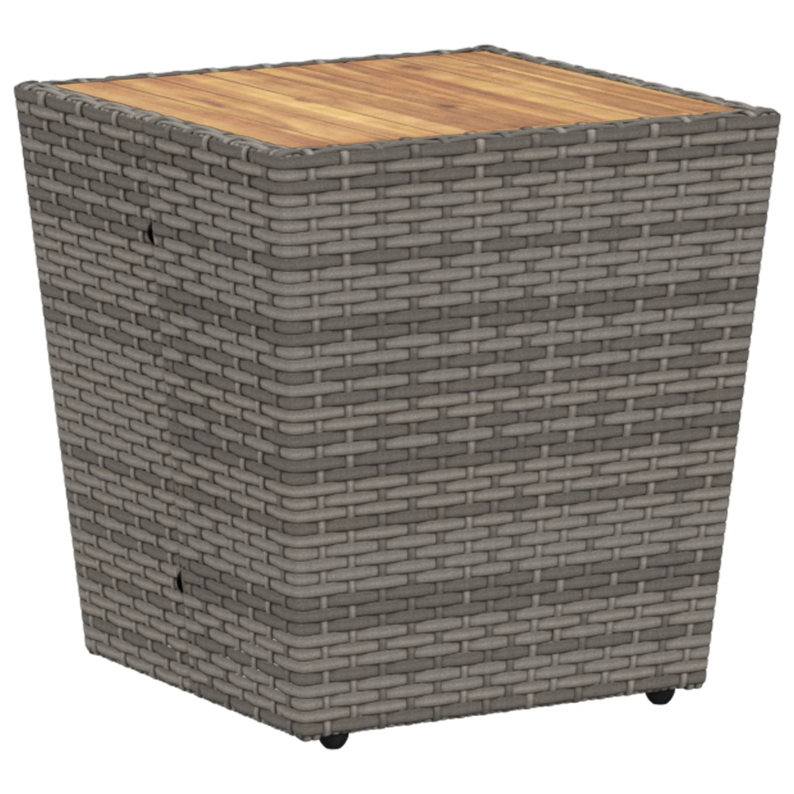 vidaXL 3-tlg. Garten-Bistroset mit Kissen Grau Poly Rattan