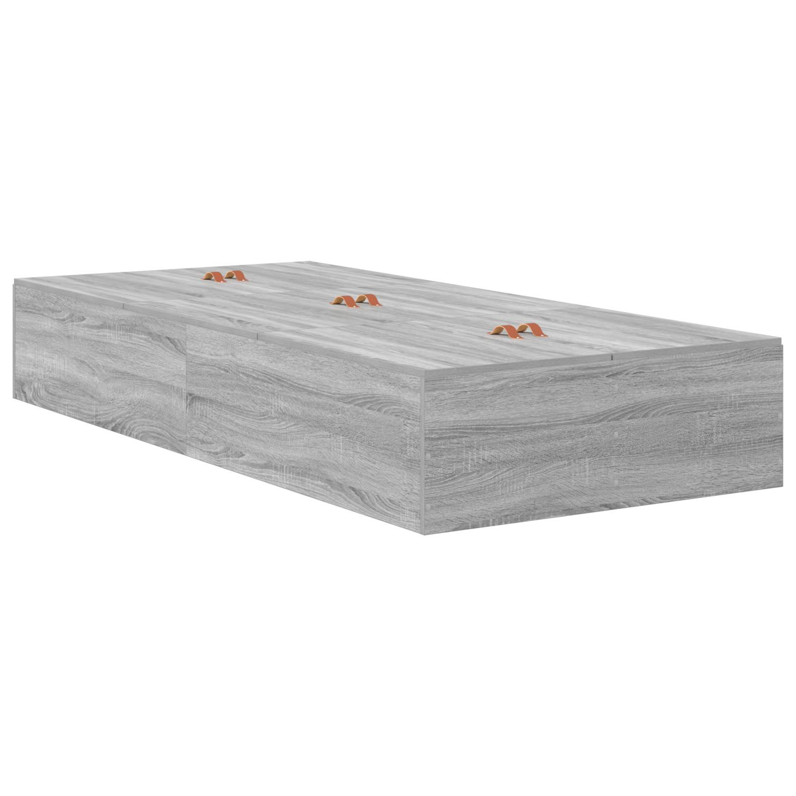 vidaXL Bettgestell mit Stauraum Grau Sonoma 75x190 cm