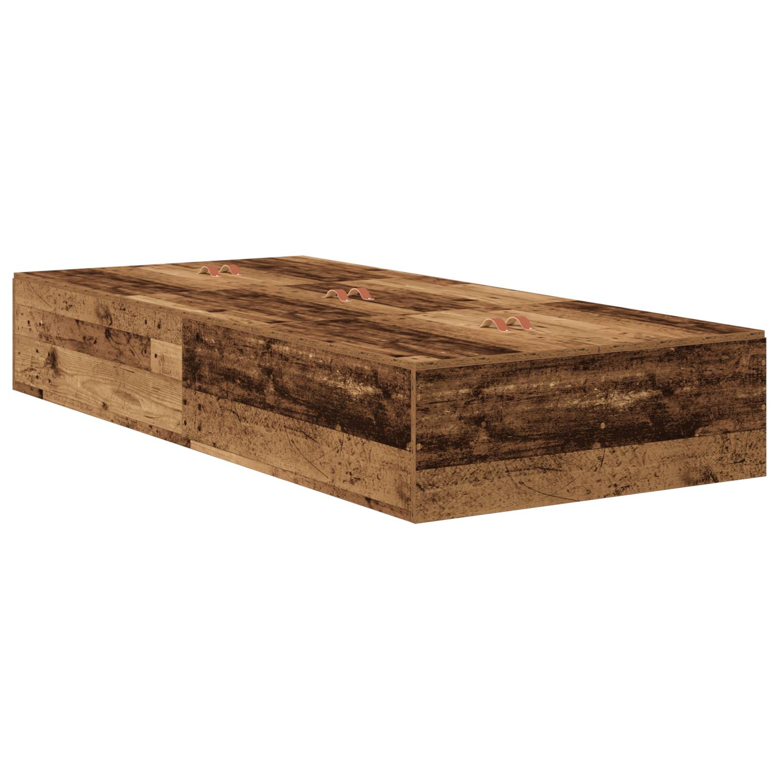 vidaXL Bettgestell mit Stauraum Altholz 75x190 cm Holzwerkstoff