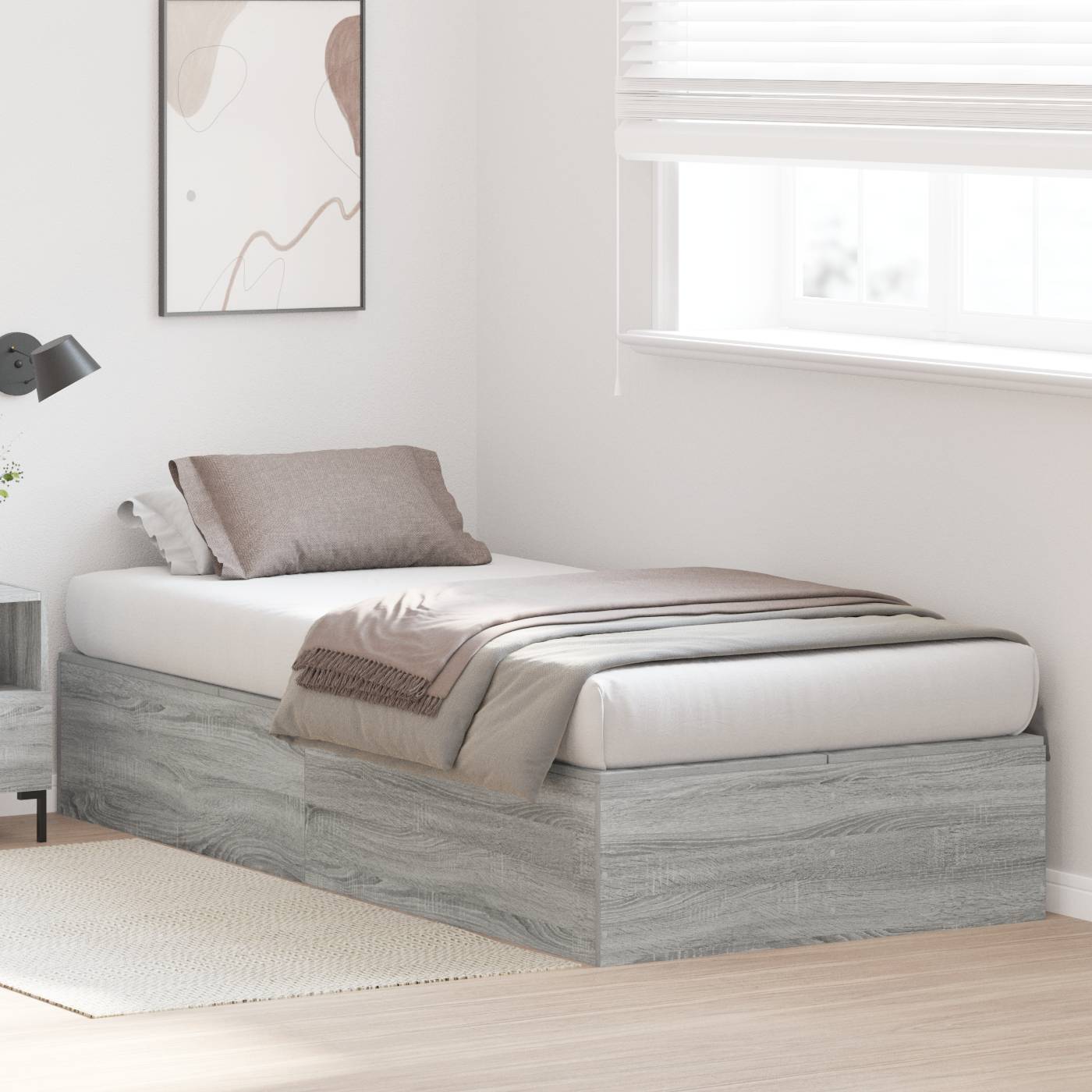 vidaXL Bettgestell mit Stauraum Grau Sonoma 80x200 cm