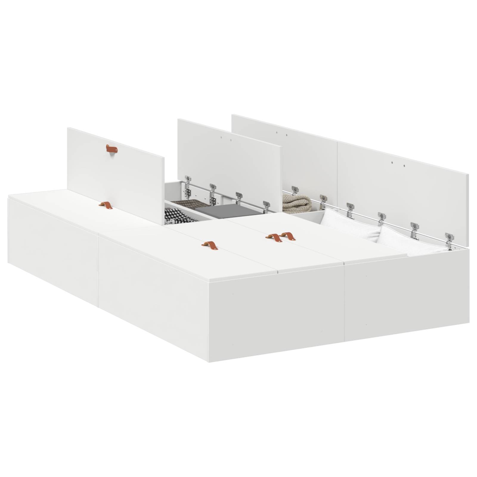 vidaXL Bettgestell mit Stauraum Weiß 120x200 cm