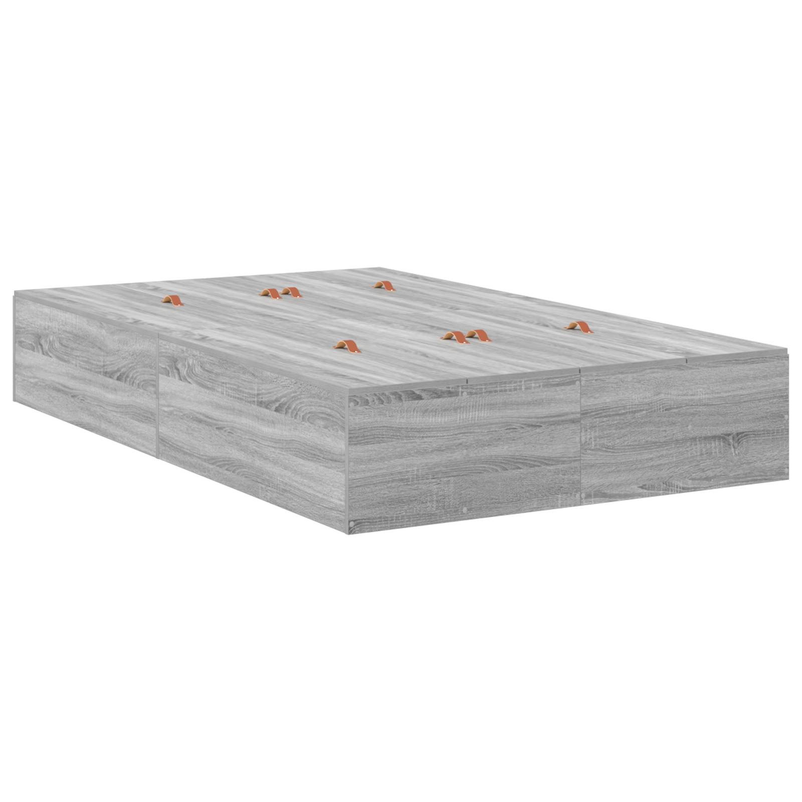 vidaXL Bettgestell mit Stauraum Grau Sonoma 120x190 cm