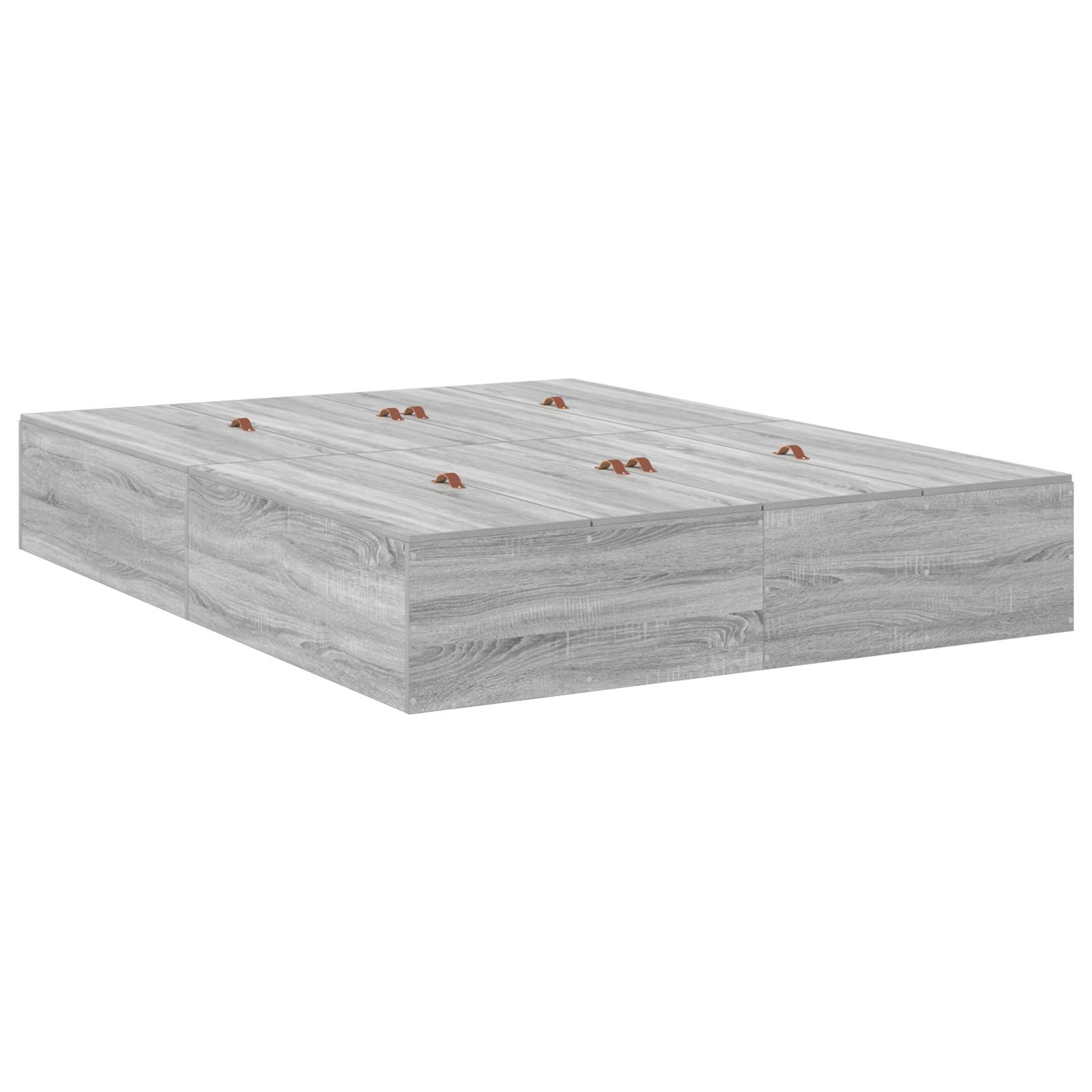vidaXL Bettgestell mit Stauraum Grau Sonoma 140x200 cm
